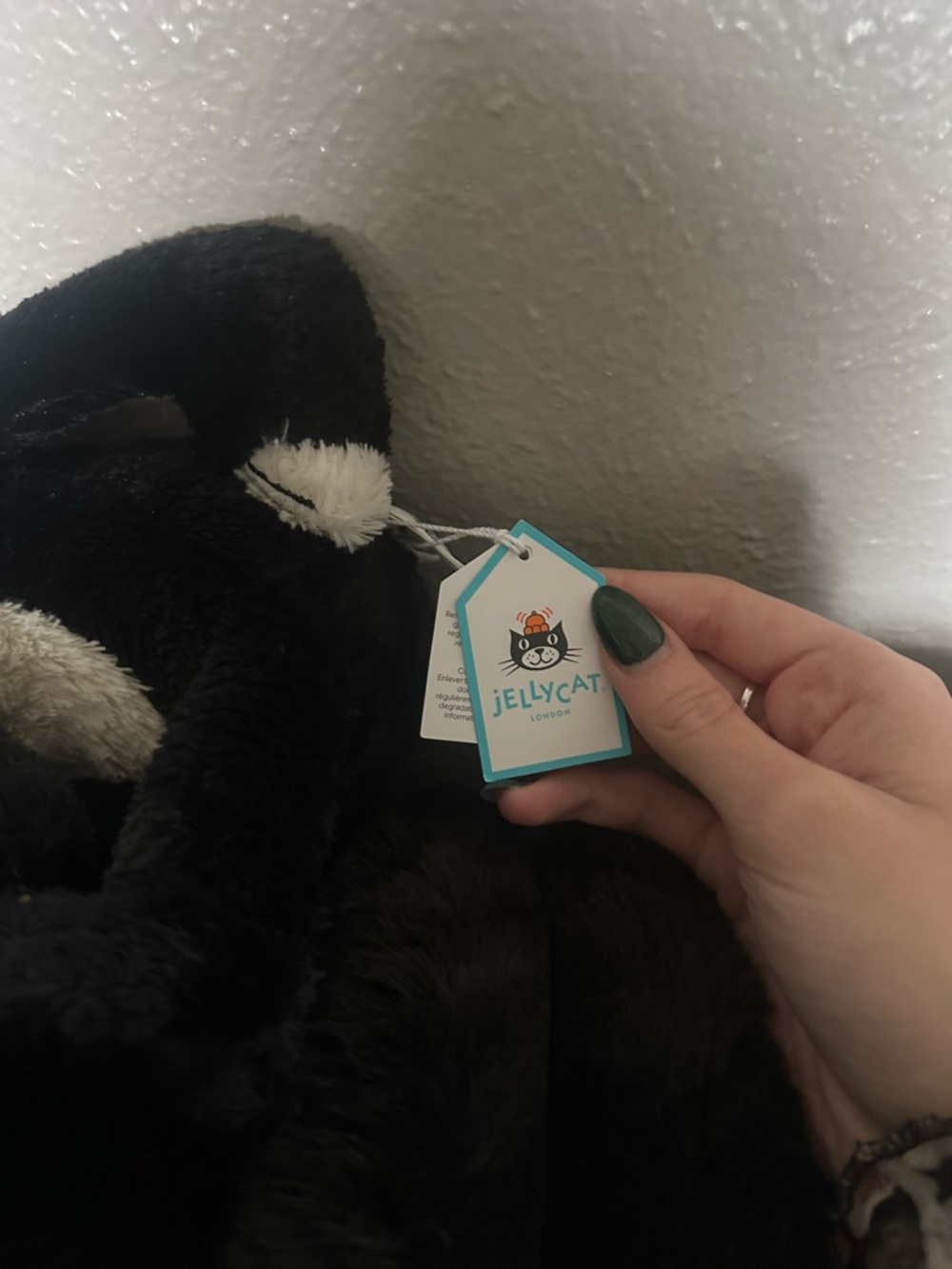 Jellycat Jack Black & White Cat Plush Toy with Orange Hat - Soft Pet Friend - Picture 3 of 4